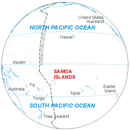 Samoan Islands Location Ma