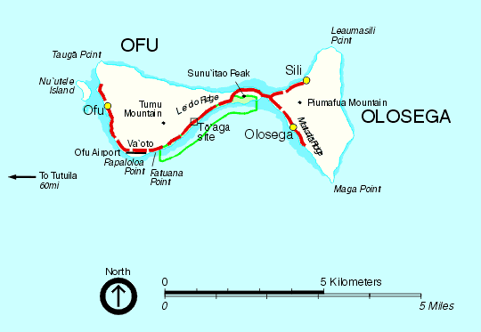 Map of Ofu and Olosega Islands